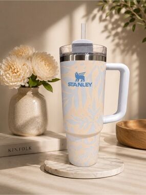 Stanley Cream & Light Blue Floral Quencher